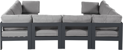Nizuc - Outdoor Patio 8 Piece Modular Sectional With Gray Frame