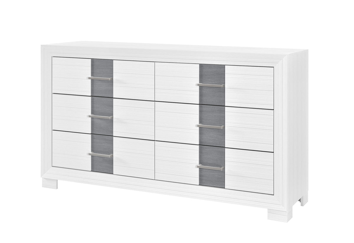 Optimus - 4 Piece Bedroom Set (Queen Bed, Dresser, Mirror, Nightstand) - White