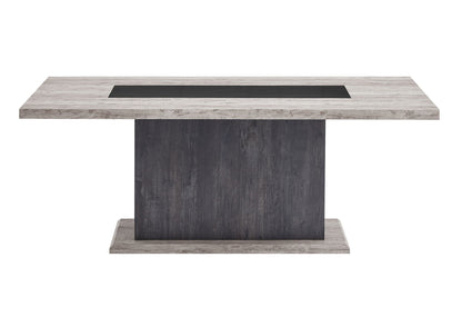 D8030 - Dining Table With 2 Storage Drawers And 1 Storage Door - Black / Brown