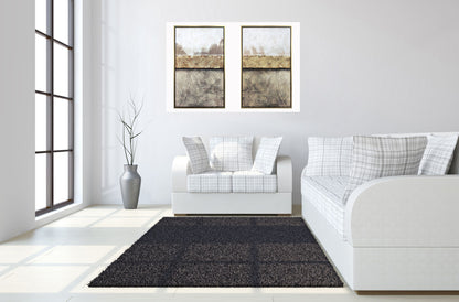 Hand Painted Textured Canvas (Set of 2) - Dark Gray