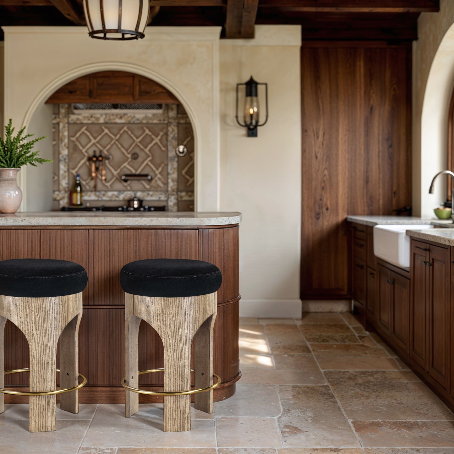 Bocceli - Counter Stool - Natural Base