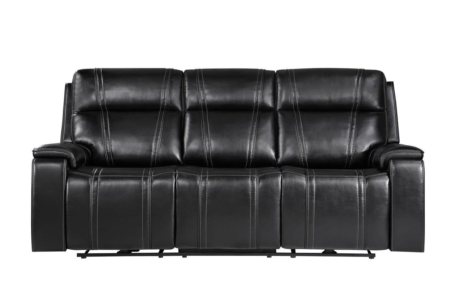 U8881 - Power Reclining Sofa With Armrest Cupholder, DDT With Watch Charger, Immerse Speaker With Subwoofer And Multi-Color LED - Black