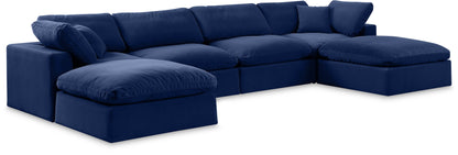 Comfy - 6 Piece Velvet Modular Double Chaise Sectional