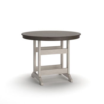 Vista Highlands - Round Counter Table With Umbrella Option - Brown / White