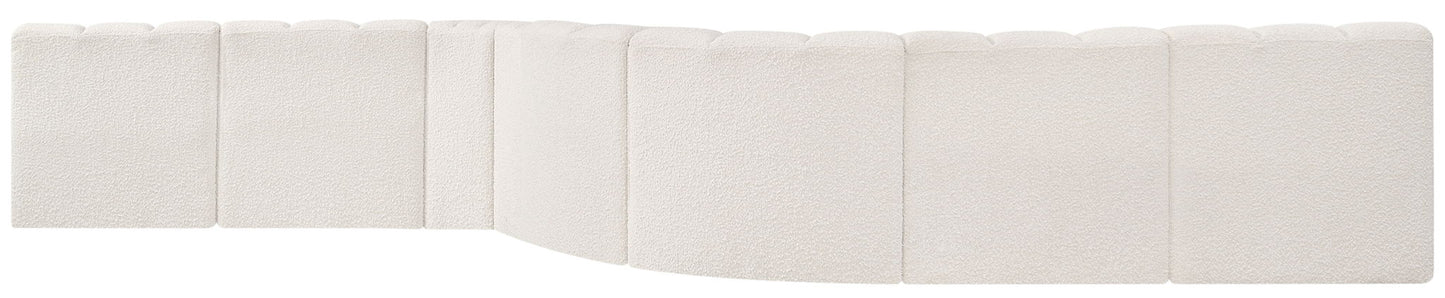 Arc - Boucle Fabric 8 Piece Curved Modular Sofa