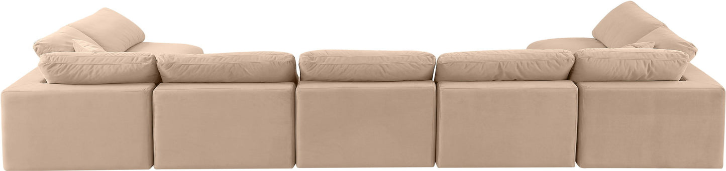 Comfy - 7 Piece Velvet Modular Armless Sectional