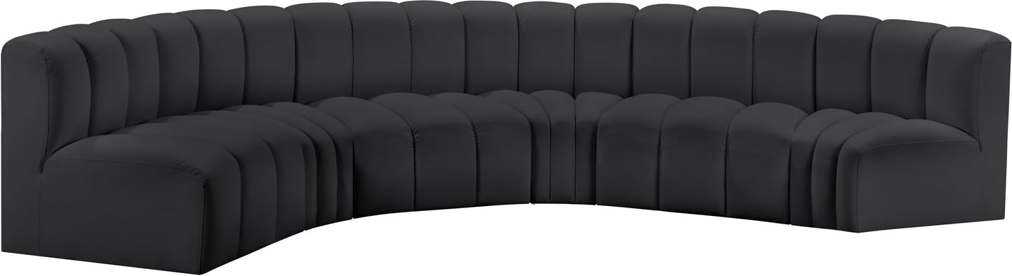 Arc - Faux Leather 6 Piece U-Shaped Modular Sofa