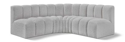 Arc - Boucle Fabric 4 Piece Corner Modular Sofa