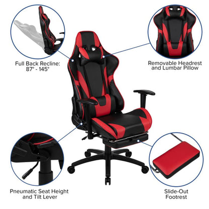 Flash Furniture - 2 Piece Gaming Desk & Reclining Gaming Chair Set - Black / Red