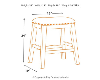 Caitbrook - Upholstered Stool (Set of 2) - Gray