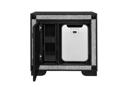 Soleil - Nightstand With Cooler And Speaker - Charcoal