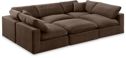 Comfy - 6 Piece Velvet Sectional