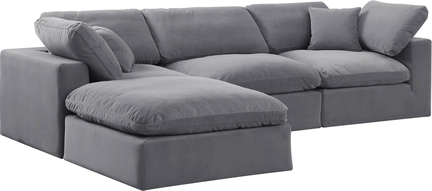 Comfy - 4 Piece Velvet Modular Sectional With Chaise