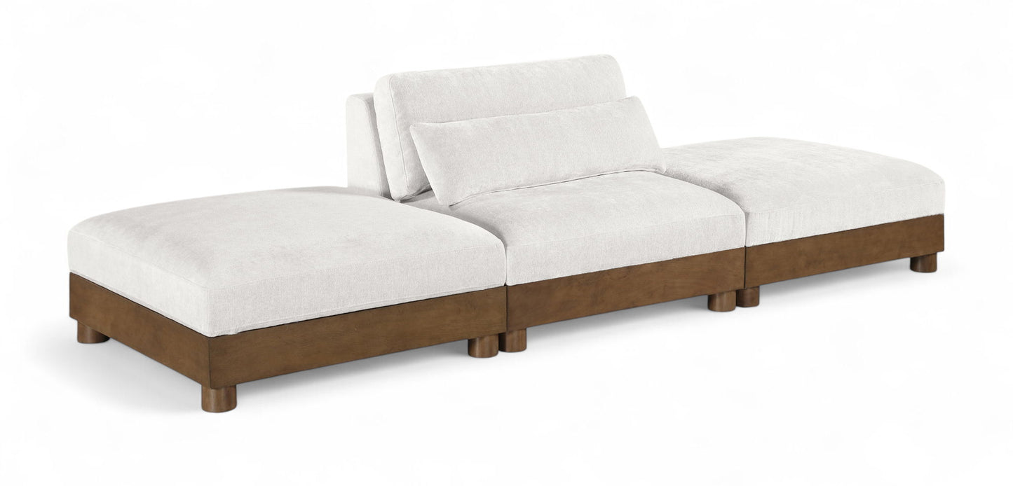 Turin - Chenille Fabric Upholstered Modular Sectional - Cream