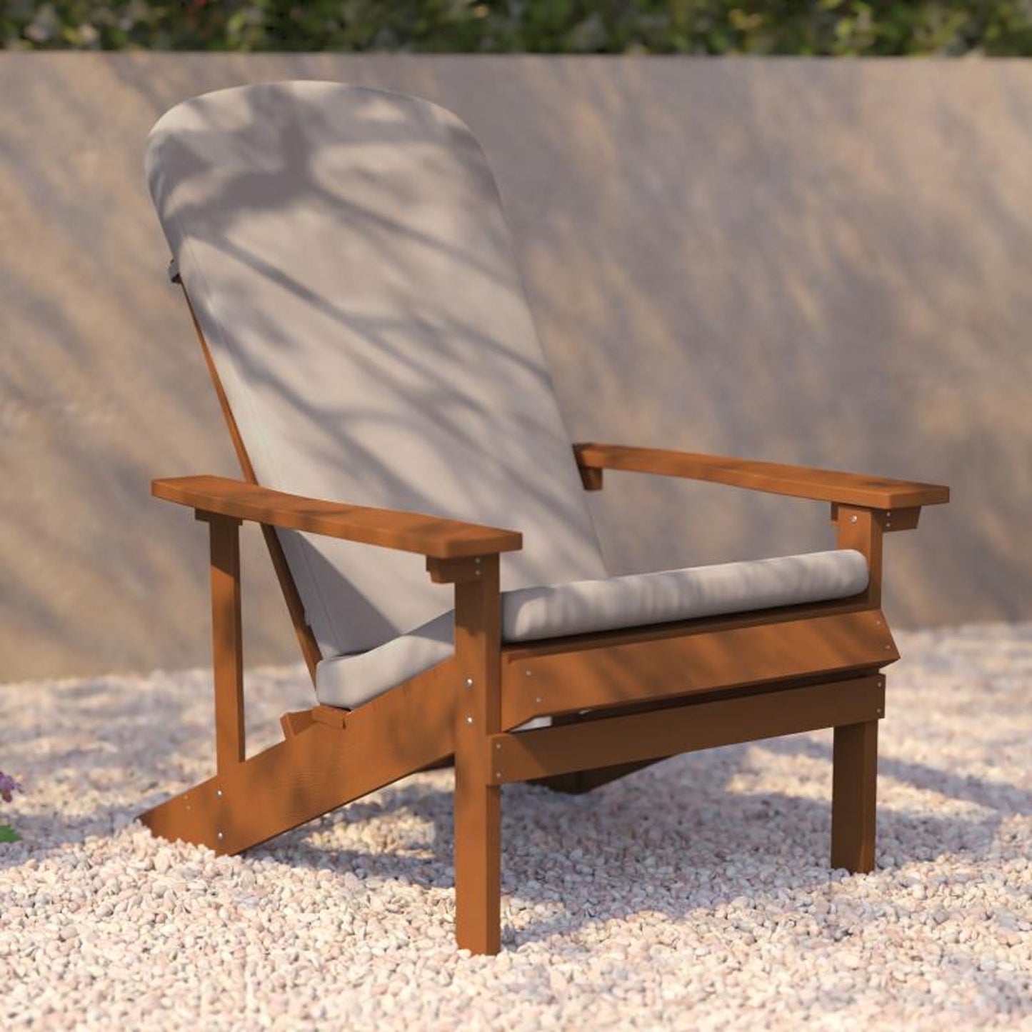 Flash Furniture - Chairs With Cushion (Set of 2) - Teak / Cream
