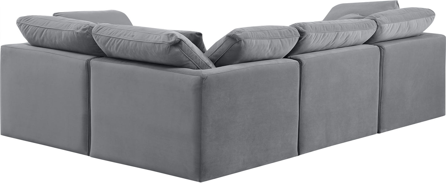 Indulge - Velvet 4 Piece Modular Corner Sectional