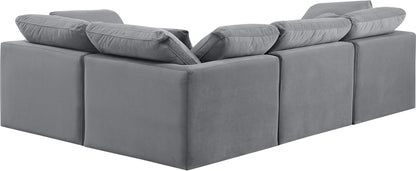 Indulge - Velvet 4 Piece Modular Corner Sectional