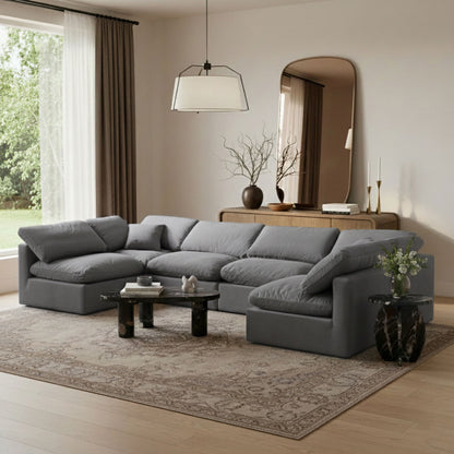 Indulge - Velvet 6 Piece Modular U-Shaped Sectional