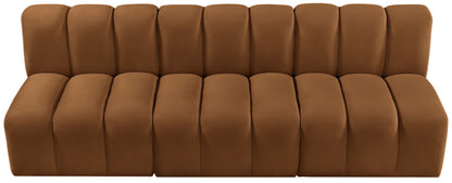 Arc - Velvet 3 Piece Modular Straight Sofa