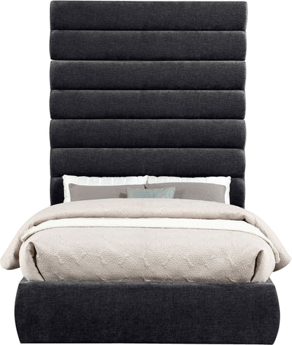 Adam - Chenille Fabric Bed With 89" Headboard