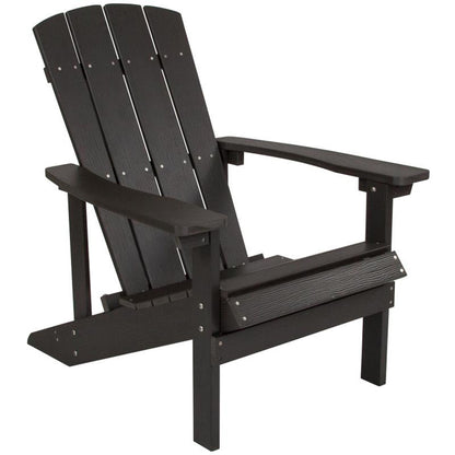 Flash Furniture - Adirondack Chairs With Side Table - Black