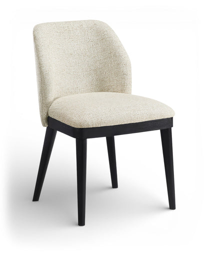 Valeo - Linen Textured Fabric Upholstered Dining Chair (Set of 2) - Painted Black Base