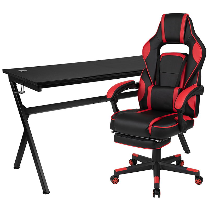 Flash Furniture - Gaming Chair & Desk Combo - Red