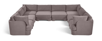 Hammond - Velvet Performance Fabric Upholstered 8 Piece U-Shaped Sectional