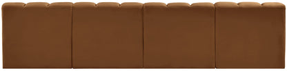 Arc - Velvet 4 Pieces Modular Sofa - Saddle