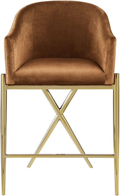 Xavier - Counter Stool with Gold Legs