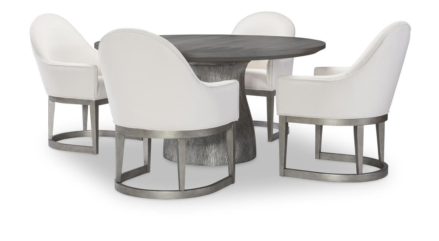 Terra Luna - Upholstered Host Chair (Set of 2) - White Cloud & Nightfall