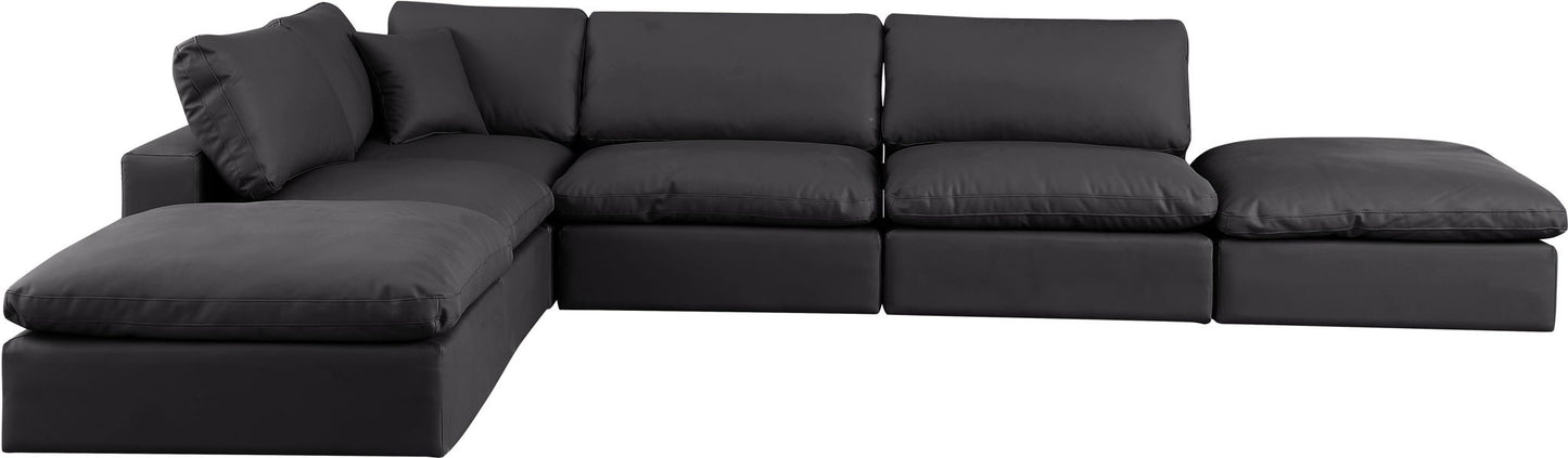 Comfy - 6 Piece Faux Leather Modular Sectional