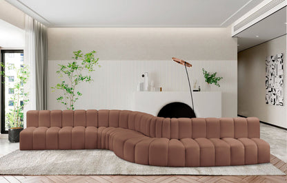 Arc - Faux Leather 8 Piece Curved Modular Sofa