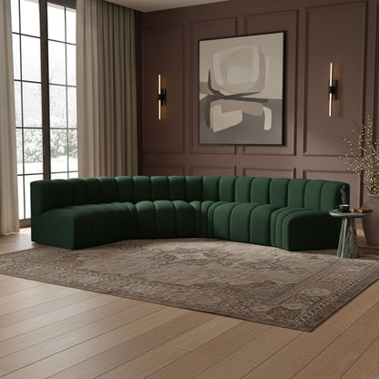 Arc - Boucle Fabric 6 Piece U-Shaped Modular Sofa