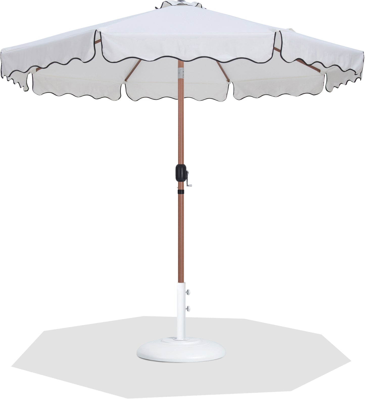 Amalfi - Patio Umbrella - White Base / Light Brown Pole