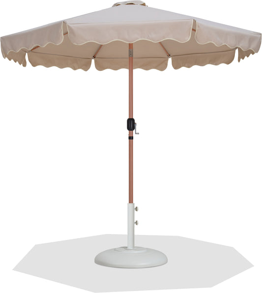 Amalfi - Patio Umbrella - White Base / Light Brown Pole