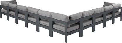 Nizuc - Outdoor Patio 10 Piece Modular Sectional With Gray Frame