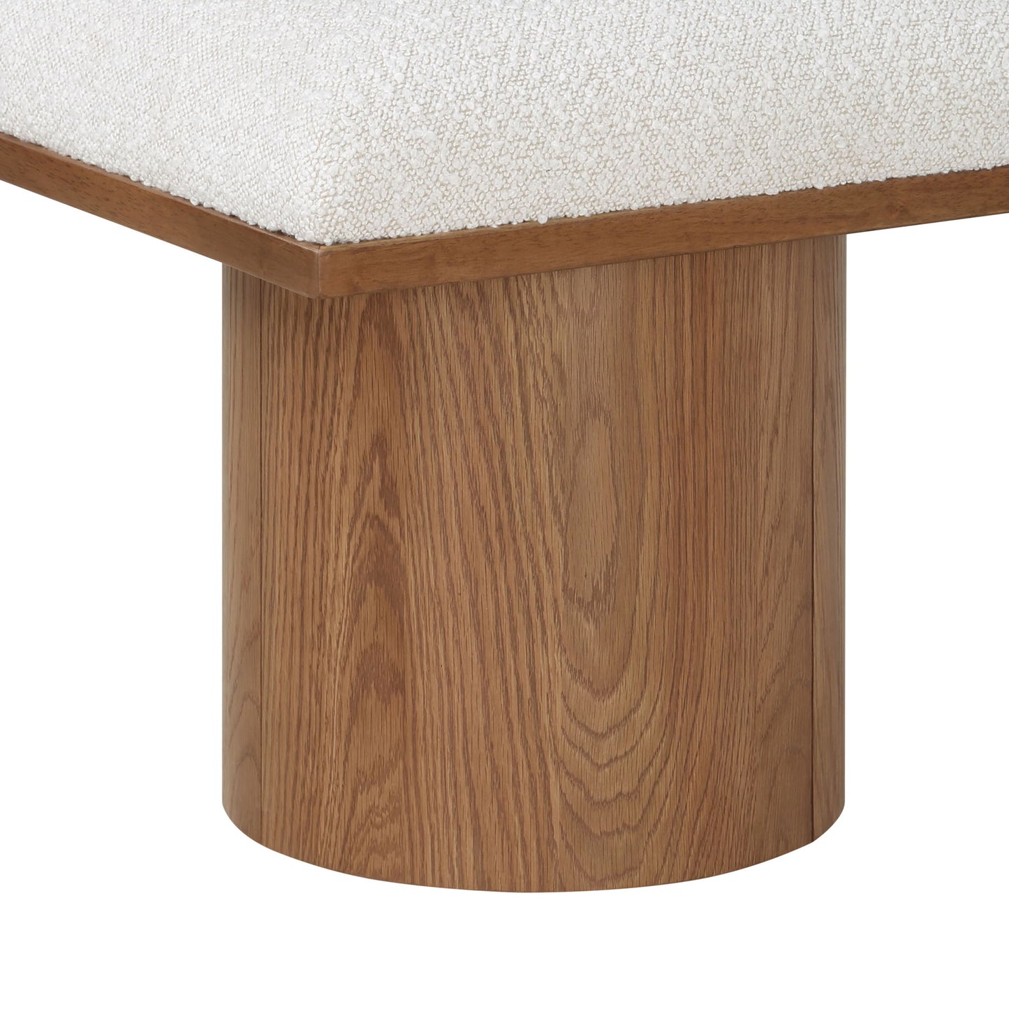Pavilion - Bench Ottoman With Brown Base - Cream