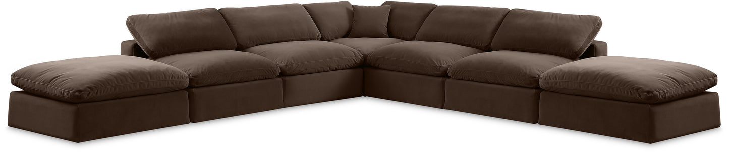 Comfy - 7 Piece Velvet Modular Corner Sectional