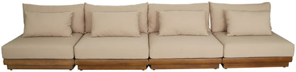 Mirella - 4 Piece Water Resistant Fabric Outdoor Patio Modular Sectional