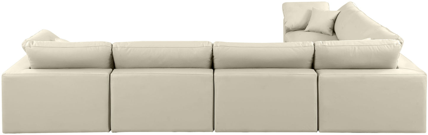 Comfy - 6 Piece Faux Leather Modular Corner Sectional