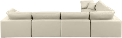 Comfy - 6 Piece Faux Leather Modular Corner Sectional