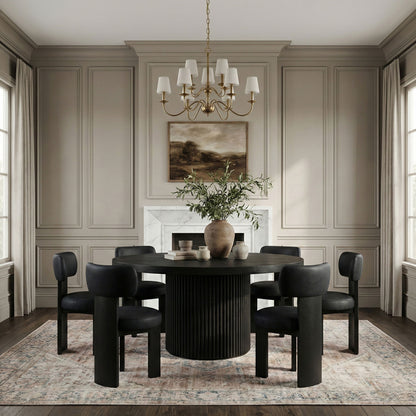 Atelier - Vegan Leather Upholstered Dining Chair (Set of 2) - Black Frame