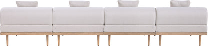Laguna - 4 Piece 142" Upholstered Outdoor Patio Modular Armless Sofa