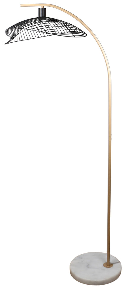 Gilded Canopy - 63 X 26 - Metal Floor Lamp - Painted Gold, White Marble