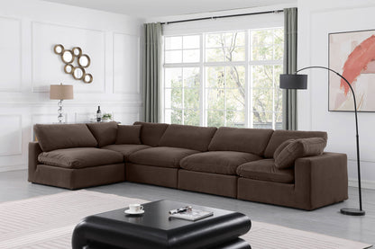 Comfy - 5 Piece Velvet Modular Sectional