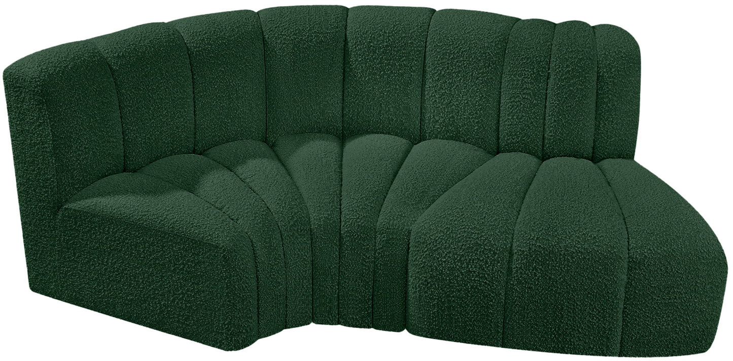 Arc - Boucle Fabric 3 Piece Modular L-Shaped Sofa