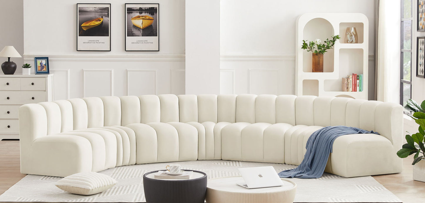 Arc - Velvet 7 Piece U-Shaped Modular Sofa