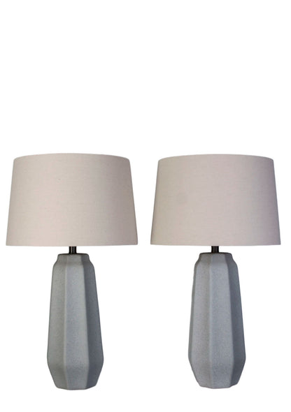 Speckled Stone Ceramic Table Lamp (Set of 2) - Speckled Soft Stone