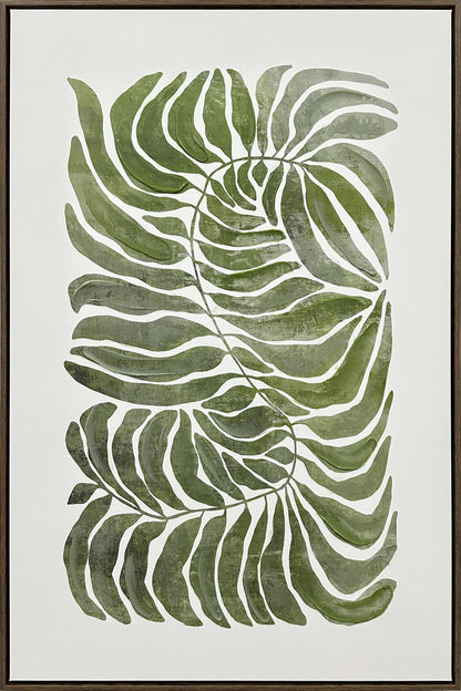 Frond Cadence II - 24 X 35 - Hand-Embellished Canvas In Frame - Green